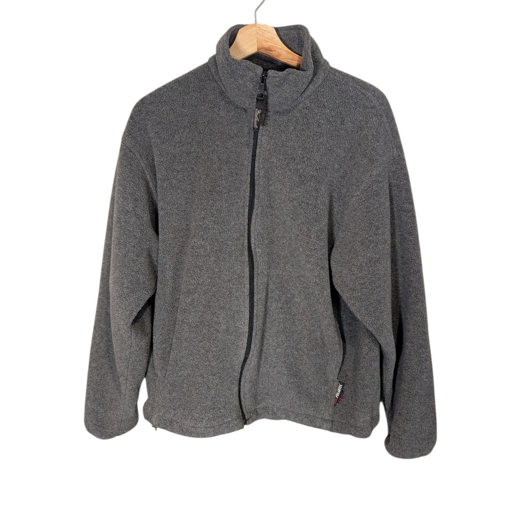 Woolrich Polartec Fleece Jacket Mens Medium Gray Full Zip Mock Neck